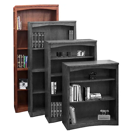 Bookcase With One Fixed and Three Adjustable Shelves